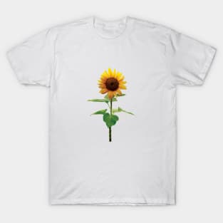 Single Stem Sunflower Yellow Floral Flower T-Shirt